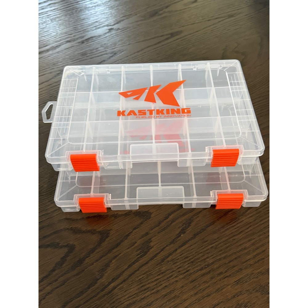 KastKing 2 Pack Tackle Box Clear Plastic Fishing Lure Storage Utility Trays 3600